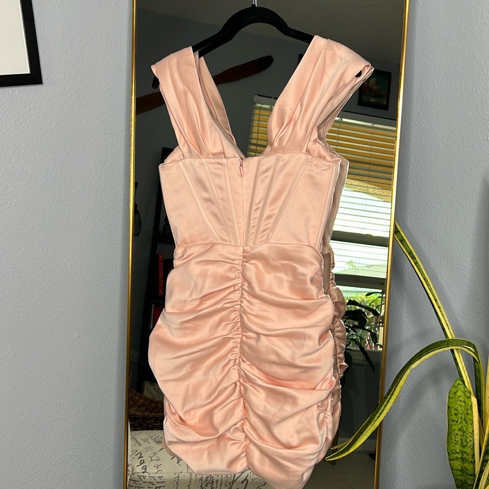 House of CB ‘Coraline’ Blush Satin Corset Dress NWOT - Picture 12 of 15